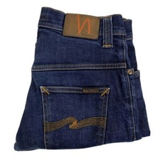 Nudie Jeans Mens Thin Finn Organic Dry Twill Worn Look Stretch Jeans Size 28 GUC