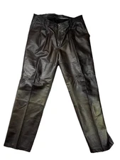 Men's Vilanto New York Black Leather Dress Pants Size 42