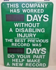 NEW BRADY Safety Scoreboard, Steel, 20" Width, 28" Height, 49113