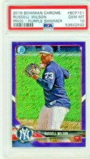 2018 Bowman Chrome Russell Wilson Purple Shimmer Refractor #/655 PSA 10 POP 10
