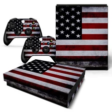 Xbox One X Skin Design Foils Sticker Screen Protector Set - USA 2 Motif