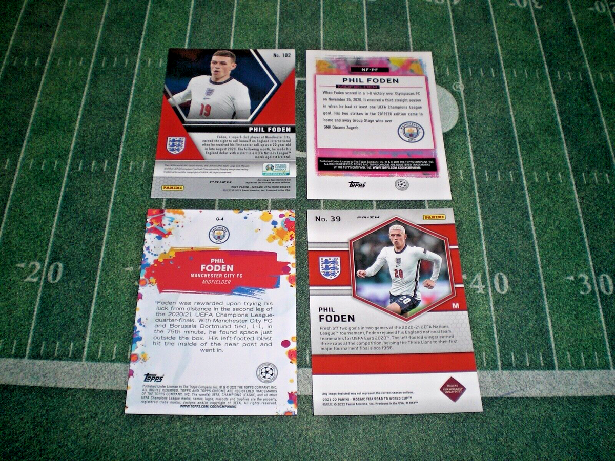 2020-21 Topps Chrome Mosaic Silver Phil Foden 4x LOT Neon Future