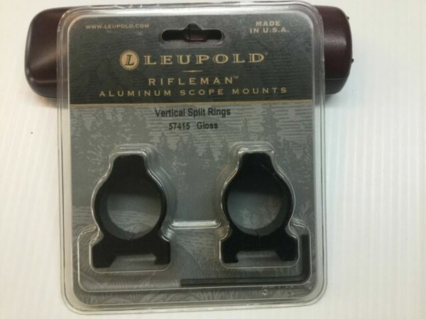 Leupold Rifleman .22 Rimfire 1" Vertical Split Rings Gloss Black-57405