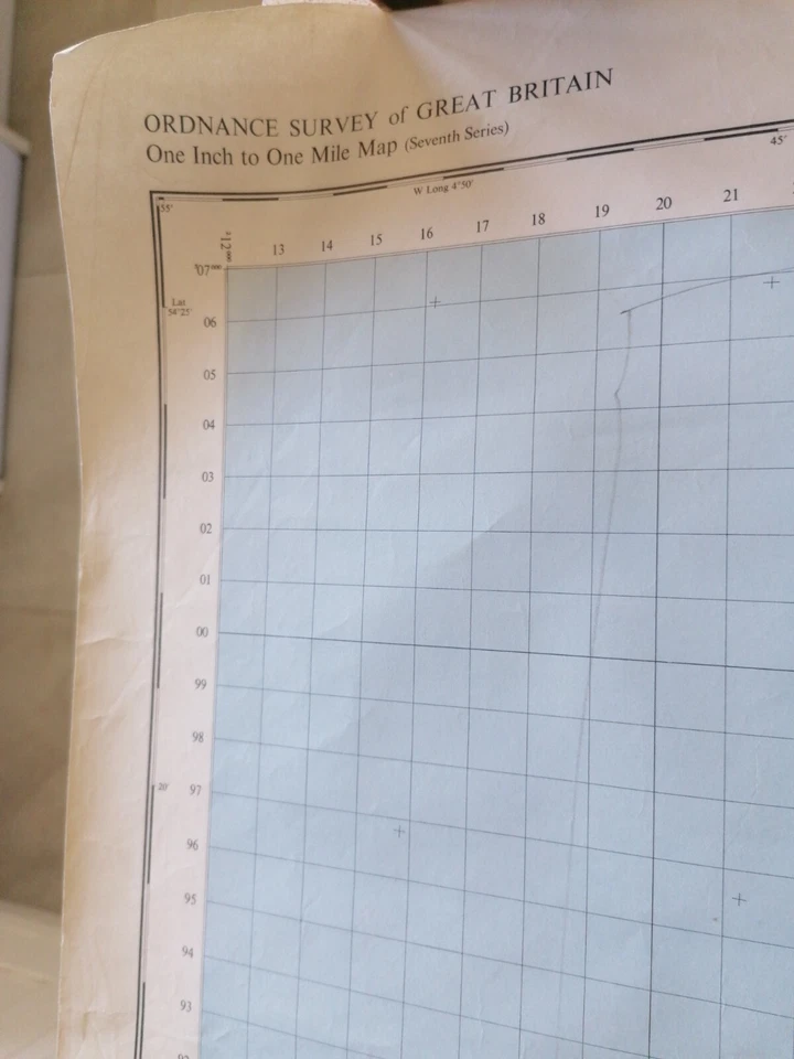 ORDNANCE SURVEY GRÁFICO DE PARED/MAPA ISLA DE MAN MAN MANX #87 1": 1 MILLA de colección 1963 Foto 2 de 4