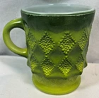 ANCHOR HOCKING, FIRE KING, Vintage, Kimberly Diamond, Coffee Cup, Green Fade