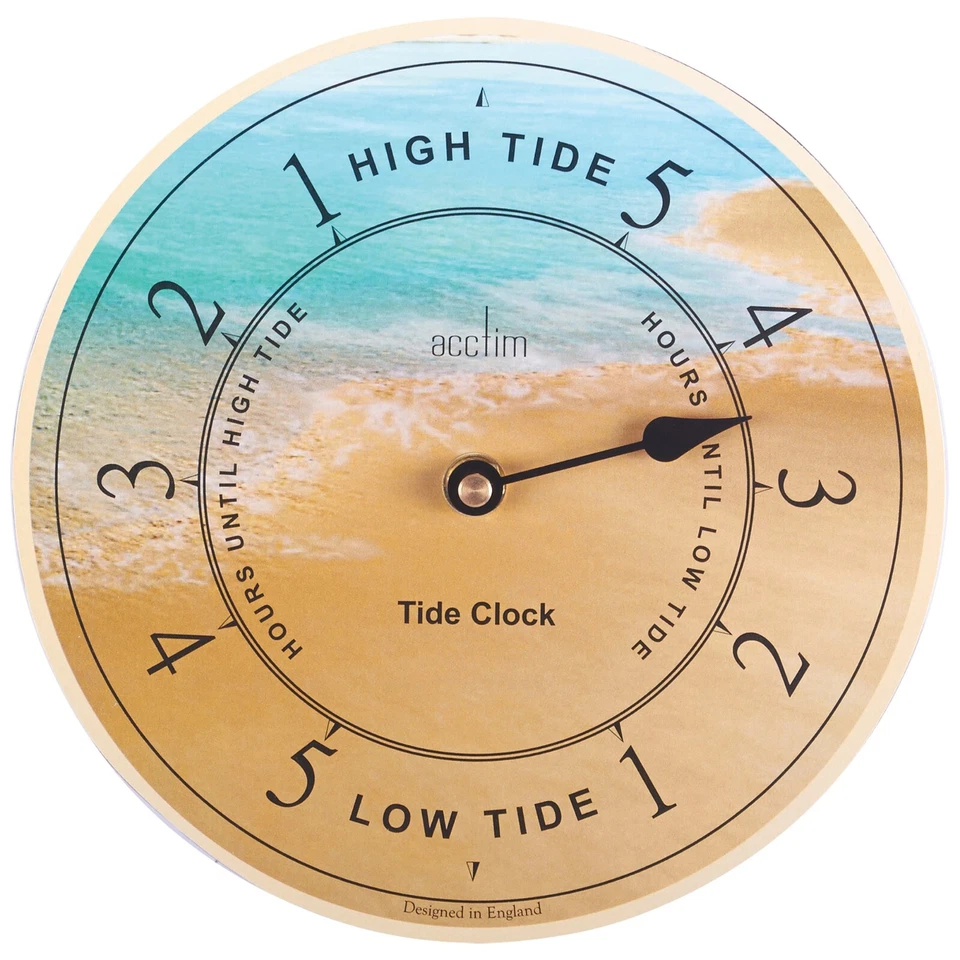 Acctim Portland Tidal Wall Clock High & Low Tide Blue/Yellow 20cm - Image 1 of 1