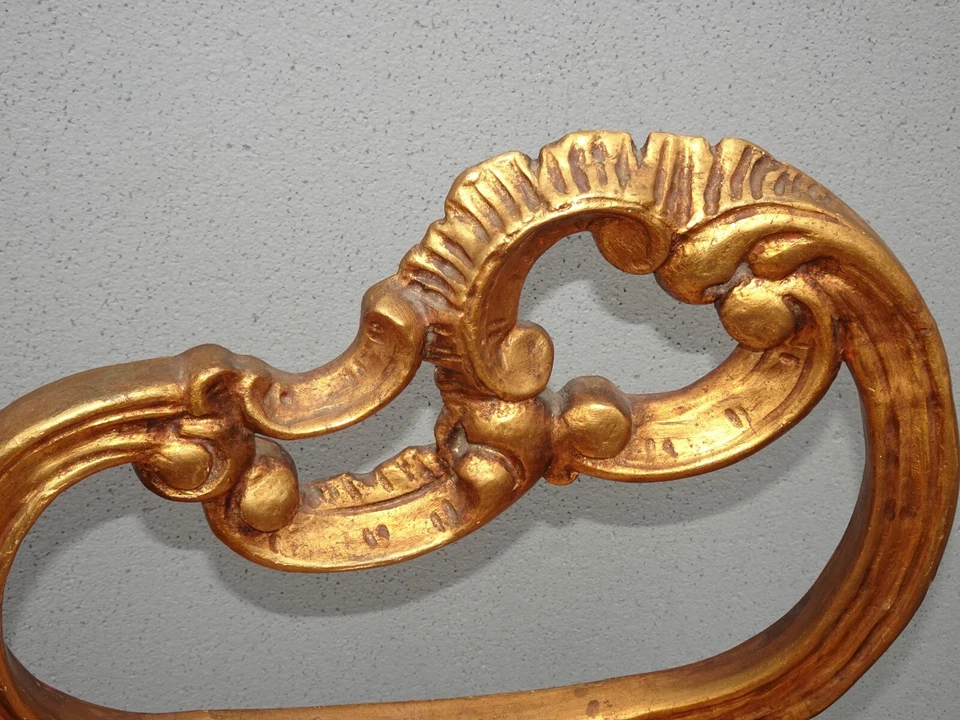 Antigua silla lateral francesa Luis XIV rococó dorada en forma de corazón ~ tocador 2 de 2 Foto 4 de 4