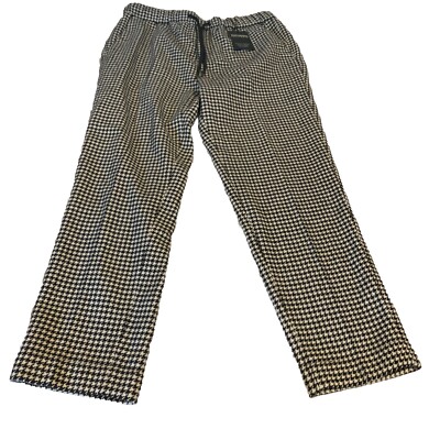 Scotch Soda Fave Tapered Jogger Mens Large NWT Houndstooth Flannel Wool 32x27