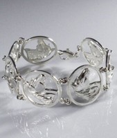 Armband 7 Kreise PferdeköPfe 925 Silber Luce