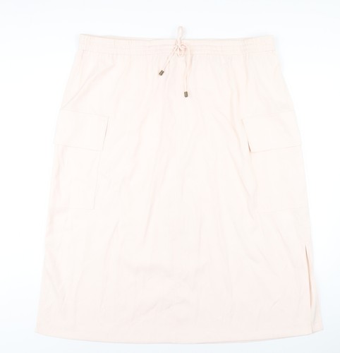 Marks & Spencer Damen Rosa Polyestermischung A-Linie Rock Größe 24