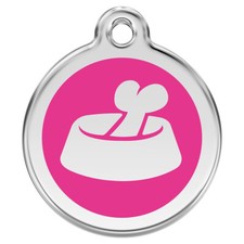 RedDingo Hundemarke Gravur Knochen Napf pink personalisierbar f&uuml;r Hund