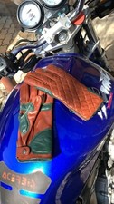 Driving Handmade Leather Gloves for Motorcycle Brown  Green