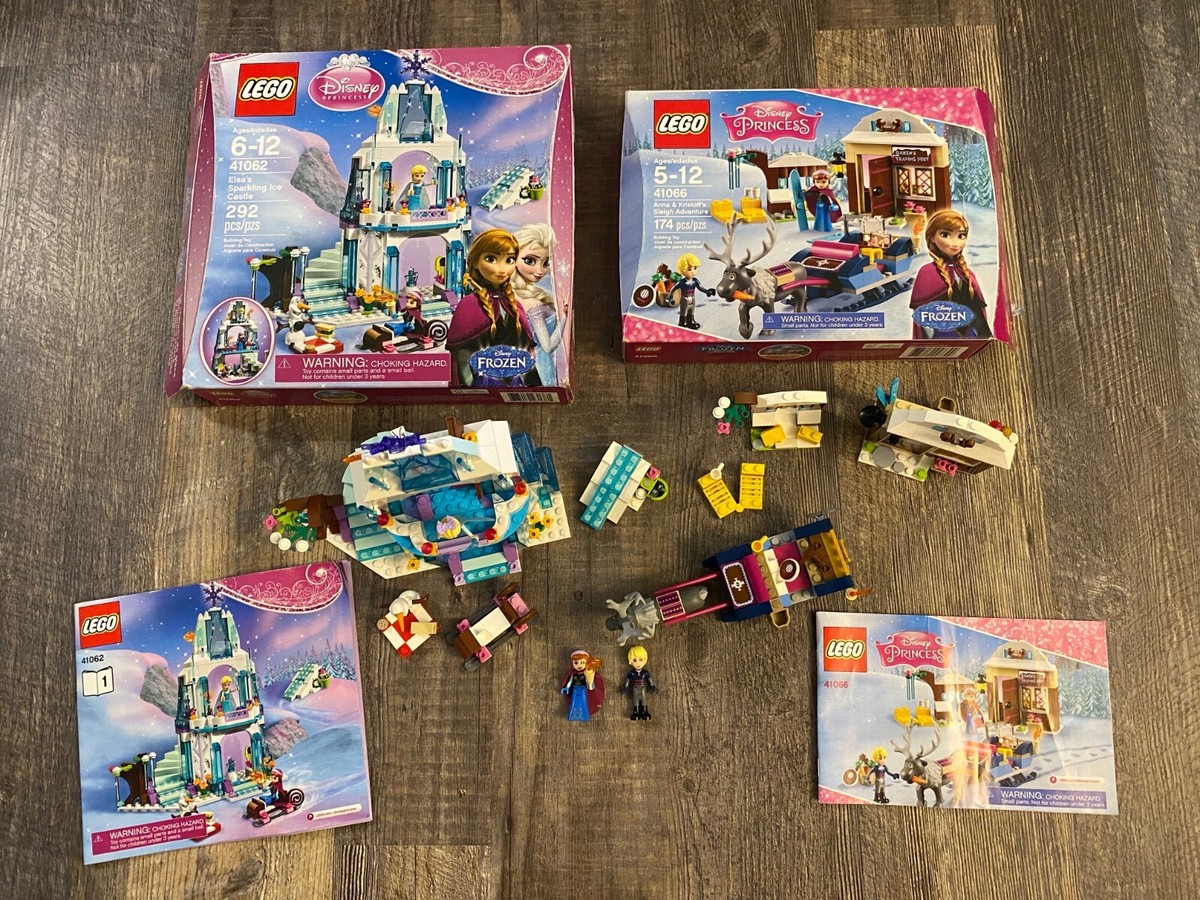 LEGO Disney Princess Lot Sets 41062 Castle and 41066 Sleigh Anna Elsa  Kristoff