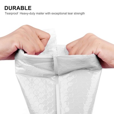 Poly Bubble Mailers Self-Seal Shipping Envelopes - Padded Mailing Bags, Assorted Sizes, White