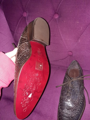 REBECA SANVER ALL LEATHER DARK BROWN MOC SNAKE LACE UP BROGUE SHOES SIZE 2 EU 35 - Picture 3 of 5
