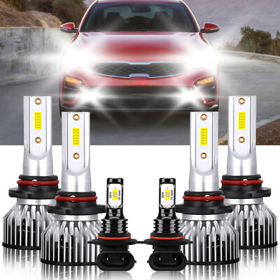 For Kia Forte 2021-2021 9005 9005 9145 LED Headlight+Fog Light Bulbs Combo 6000K