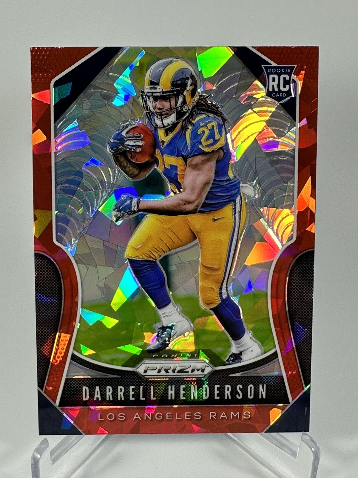 2019 Panini Prizm Darrell Henderson RC Red Cracked Ice Prizm  #330  Rookie