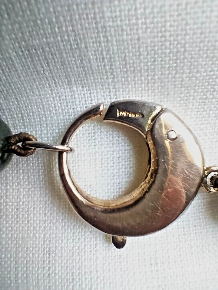 COLLANA DI GIADA - ANNI '50 - CON CHIUSURA IN ARGENTO - MANUFATTO ARTIGIANALE - - Immagine 4 di 4