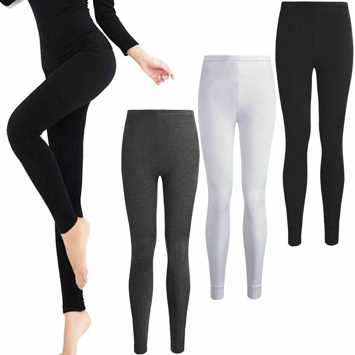 Ladies Thermal Underwear Long Johns Janes Warm Winter Leggings Bottoms Ski  Wear