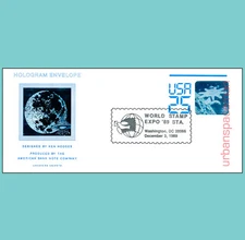 FDC U617 25c Shuttle & Space Station Hologram WSE '89 Pictorial Cancel Uncovers
