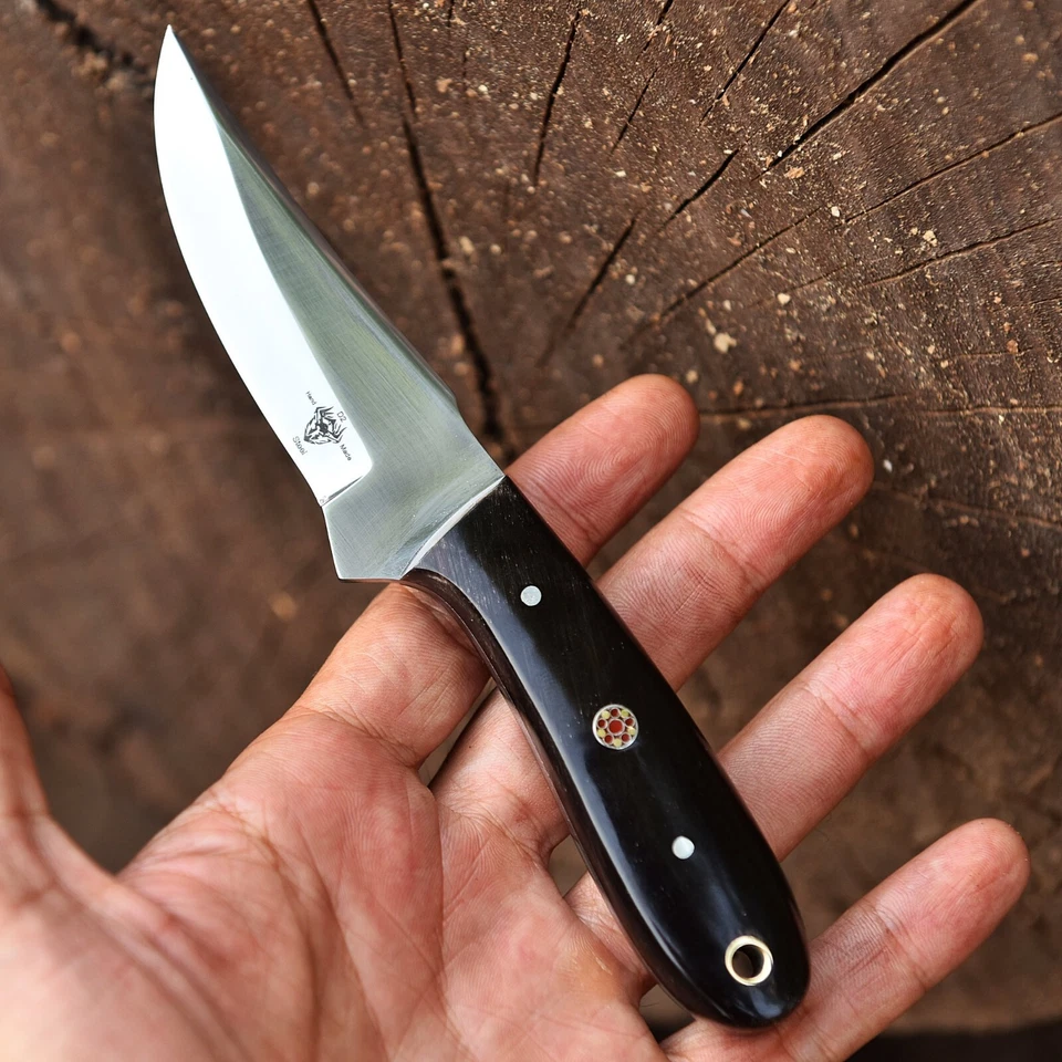 Hecho a mano D2 Acero Personalizado CUERNO DE BÚFALO Caza Camping Deporte Skinner Cuchillo Edc Foto 2 de 4