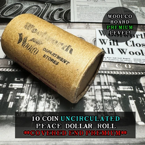 Uncirculated Peace Silver $1 - 20 Coin Roll - Premium - Woolworth/Woolco