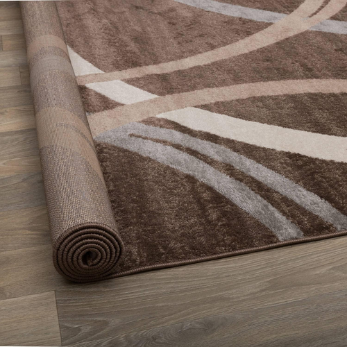 Modern Wavy Circles Design Area Rug 2' X 3' Brown - Picture 5 of 12
