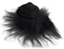 Lusofie Shaggy Plush Faux Fur Fabric Precut Strips 2x71inch Black 