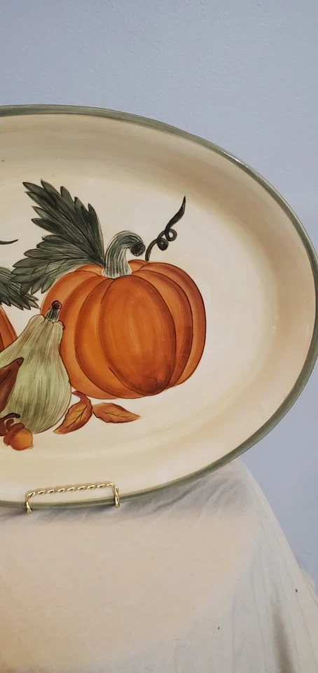 Plato Sonoma Home Goods Calabaza Tema Otoño 15.5" Excelente Estado Foto 3 de 4
