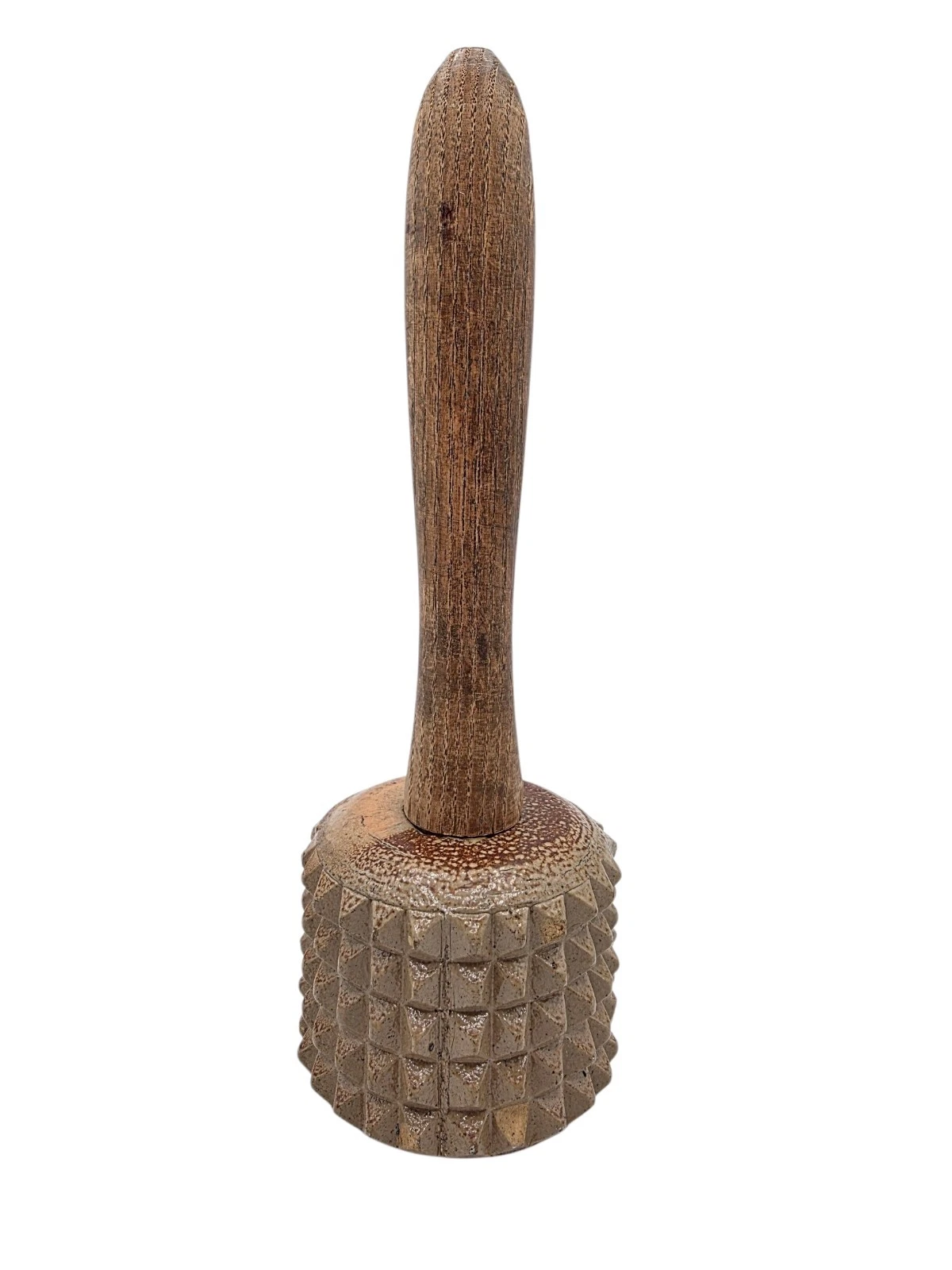 Antique 1877 Yellow Ware Stoneware Meat Tenderizer Kitchen Roller Indent Tool