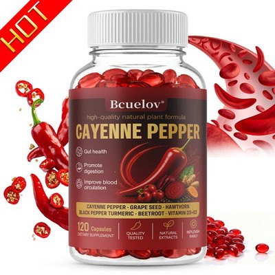 Cayenne Pepper Softgel Turmeric Grape Seed Vitamin D3 K2 Beetroot Supplement 120