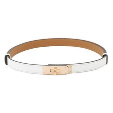 HERMES Kelly Belt18 Epsom New White