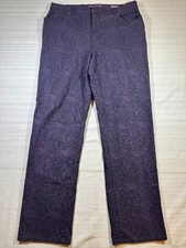 Gloria Vanderbilt Pants Jeans 'Amanda' Size 16 Avg Dark Purple embroidered 698