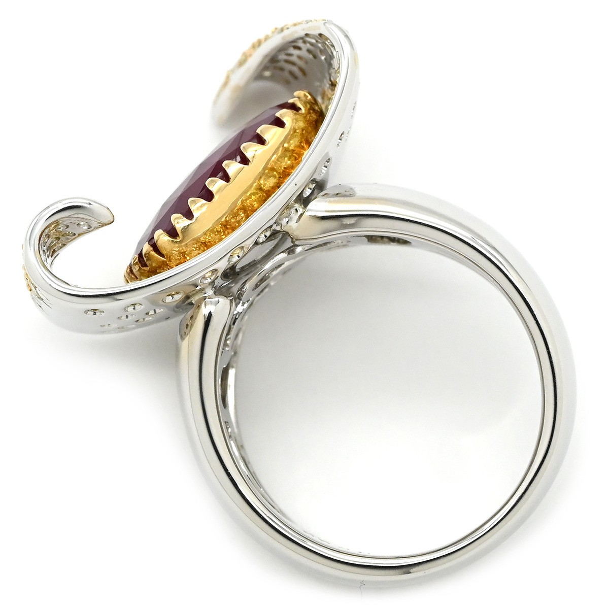 Ring ring Ruby Earring K18WG Ruby diamond White g… - image 2