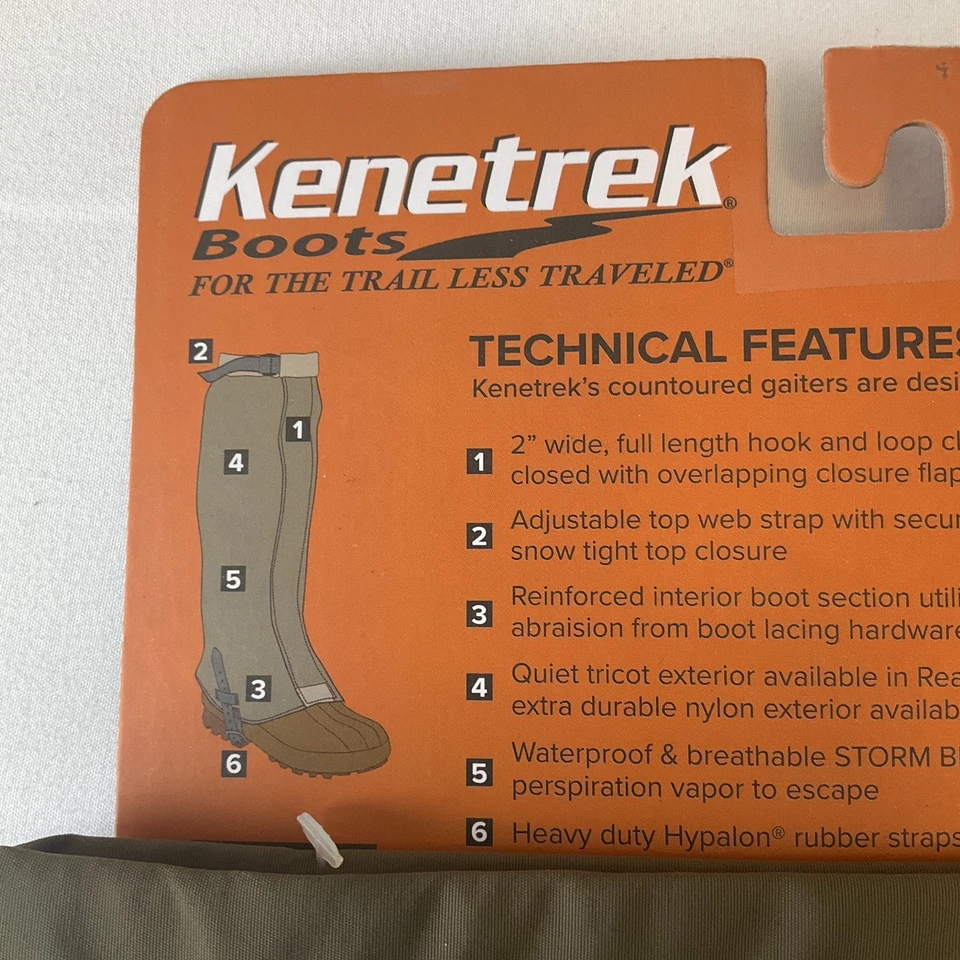 Kenetrek Hunting Gaiters 男式 L 码靴子 9-12 码绿色重型防水 — 第 4/4 张图片