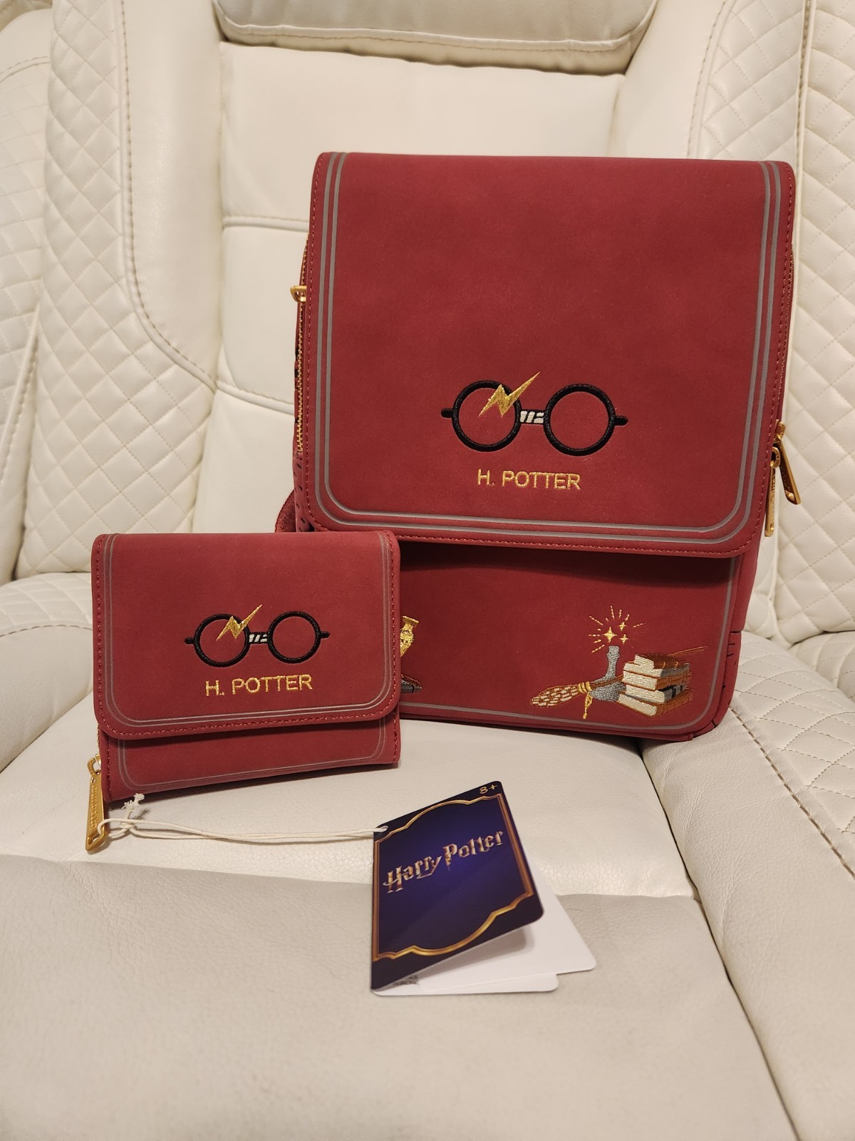 Loungefly Harry Potter Mini Backpack with Glasses Design and Matching Wallet NWT  