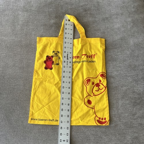 Gummy Bear Candy Store Logo Pink Yellow Cotton Canvas Reusable Tote Bag German - Zdjęcie 2 z 5