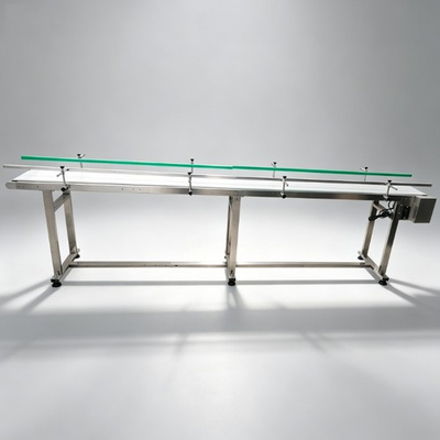 #ad #ad 118quot; Length 11.8quot; Width Electric White PU Belt Conveyor w Long Guardrails 250W $1689.00
