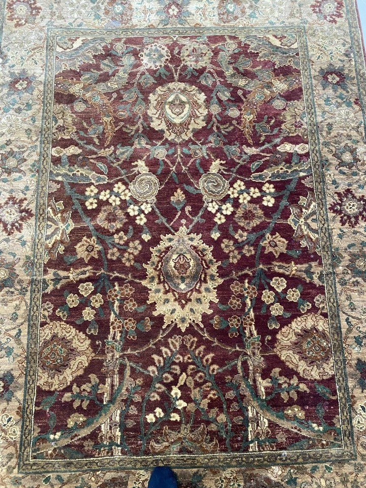 Handcrafted Rug – Rich Red Floral Traditional Design | eBay UK