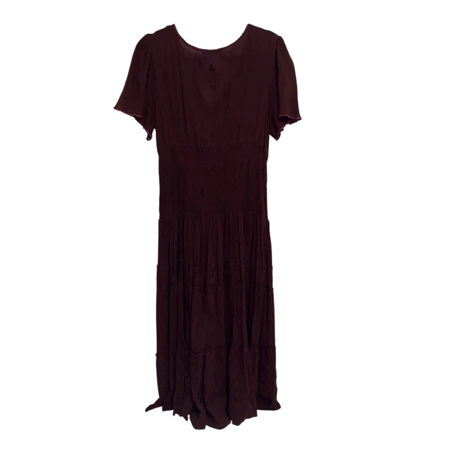 Vestido Paragon Para Mujer Grande Bordado Boho Niveles Hada Cottagecore Calado Foto 2 de 4