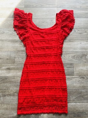 Rotes Spitzen Kleid S Neu !!!