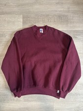 Vintage 90s Russell Athletic Crew Sweater Pullover Mens Size 2XL Maroon USA Made