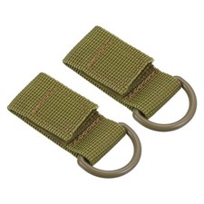 Belt Keeper Key Chain, 2Pcs D Type Nylon Webbing Strap Key Chain Hook, Khaki
