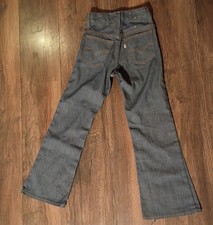 Vintage Levis Big E 60s/70s Flare Jeans Dark Wash Talon USA YOUNG Kids NOS KWOT