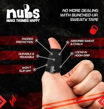 JerkFit Nubs Thumb Finger Sleeves Protector for Hook Grip, Weightlifting Size M