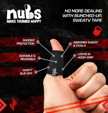 JerkFit Nubs Thumb Finger Sleeves Protector for Hook Grip, Weightlifting Size M