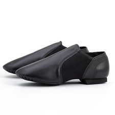 Dance Jazz Shoes Cowhide Leather Jazz Shoes for Women Men Adult 9 Black