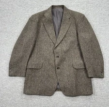 Vintage Donegal Tweed Blazer Jacket Mens 46R Pure New Wool Ireland Herringbone