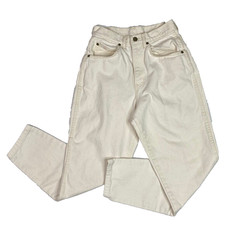 Vintage Chic Off White High Waist Denim Jeans Size 8 Petite USA