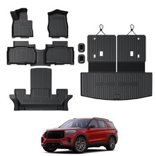 Floor Mats for 2025 2020-2024 Ford Explorer 6-seat , All Weather TPE Floor M...